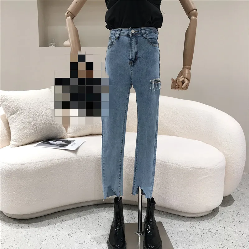 

Women's Spring Summer 2021 Fashion high-waisted loose straight pants show slim versatile pants trend