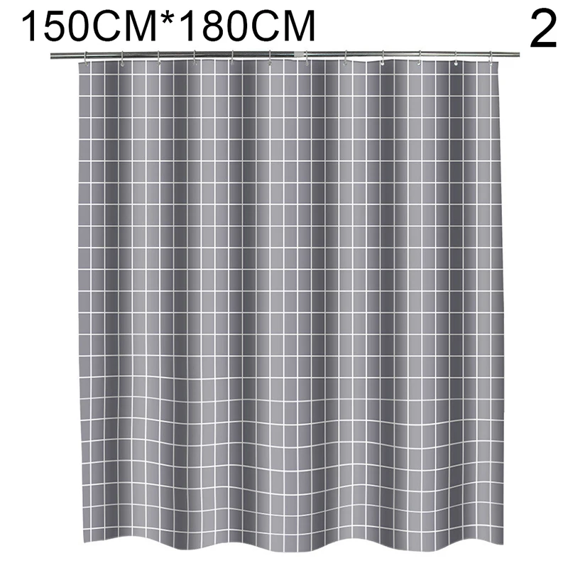 Серые клетчатые водонепроницаемые занавески для душа ванной s с 12 крючками|Шторы