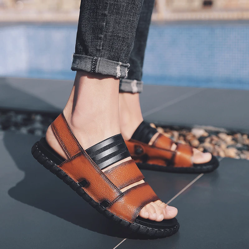 

Sandles For Men Luxury Sandals Men Sandalhas Masculina Beach Rubber Sandalia Samool Shoes Leather Plastic Sandal Shoe