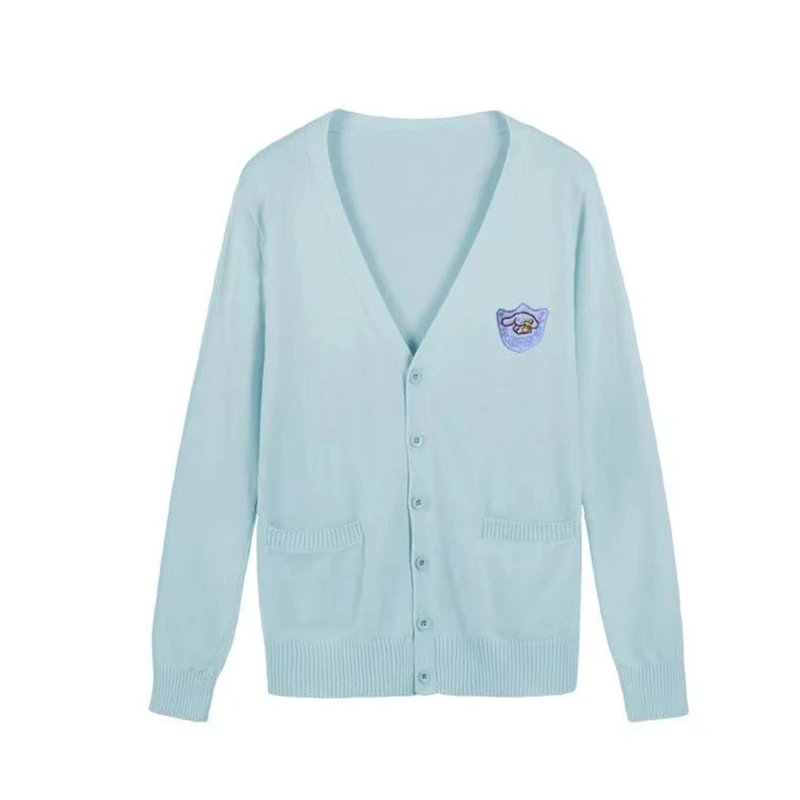 Japanese Embroidery Kawaii Jk Schoolgirl Uniforms Long Sleeve V-neck Cardigan Sweater Cosplay Soft Super Cute Women Coat | Тематическая