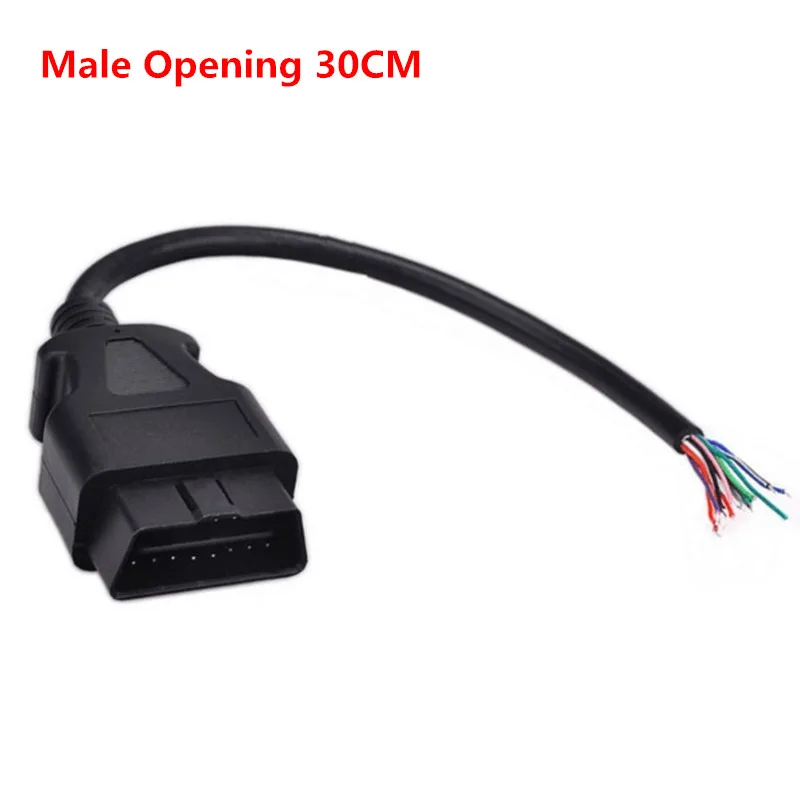 

Профессиональный 16-контактный разъем OBD2 с женским/мужским разъемами для открытия кабеля OBD OBDII OBD-ii ODB2 16-контактный адаптер OBD 2 длиной 30 см/60 см