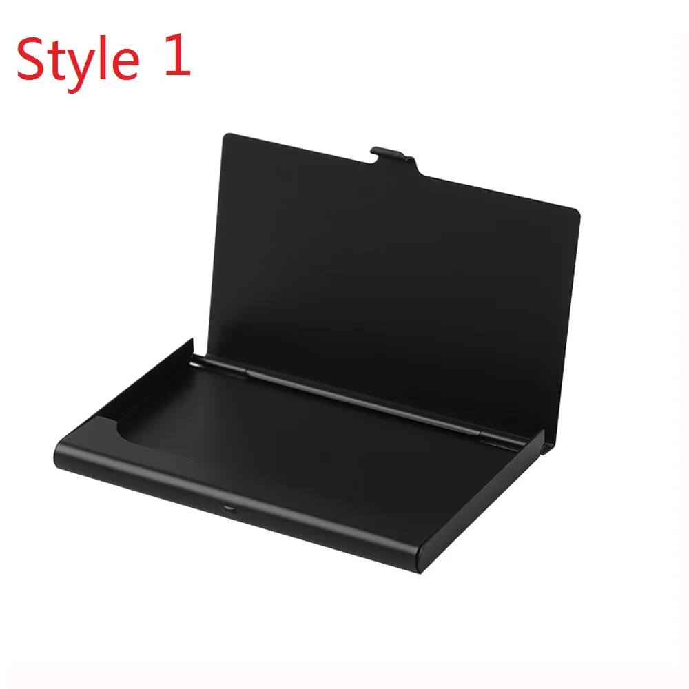 black card case 1 шт. Алюминиевый металлический кредитный держатель для карт тонкий Анти-сканирующий RFID блокирующий кошелек Чехол Защита визиток - Цвет: black card case