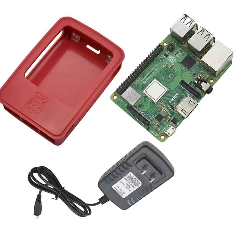 4 в 1 для Raspberry Pi 3 Модель B +(Plus) плата + корпус Abs адаптер питания 5 В 3A комплект