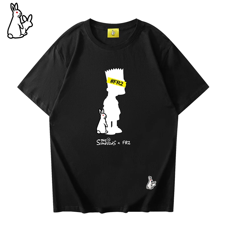 

FR2 Rabbits T-shirt Oversized Cotton Casual Print Men Women 1:1 High Quality Round Neck FR2 Short Sleeve