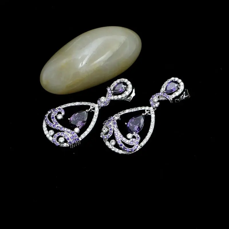 Модные серьги/кулон/браслет/ожерелье из серебра 925 пробы комплект ювелирных