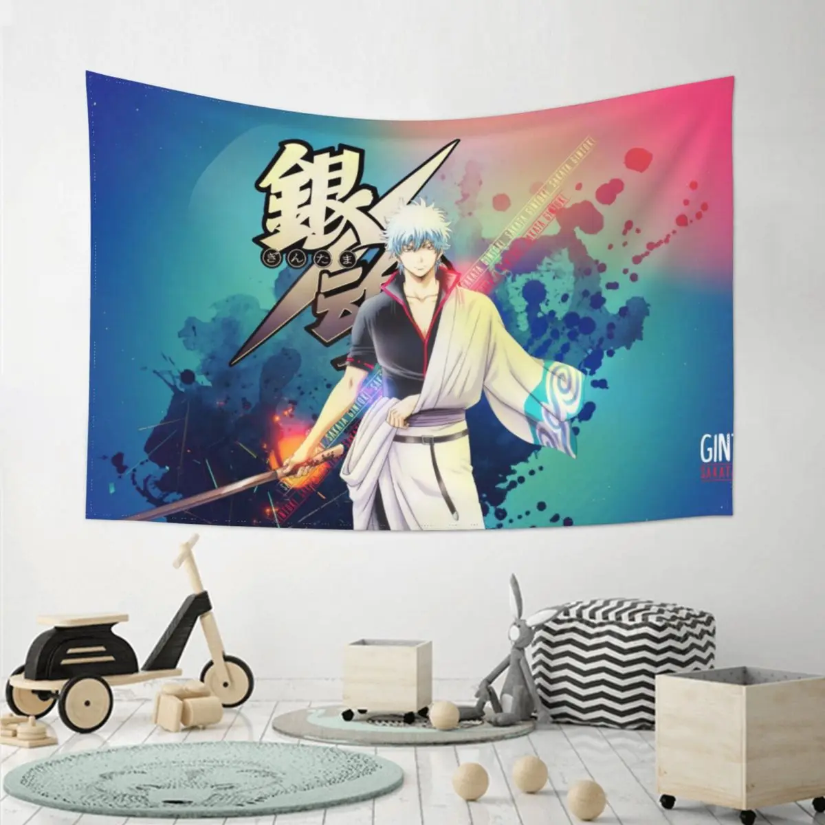 

3D printing Gintama theme mural decorative tapestry Gintama poster art living room decorative tapestry