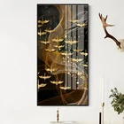 Абстрактная картина с изображением золотых птиц, 4-29 дюймов