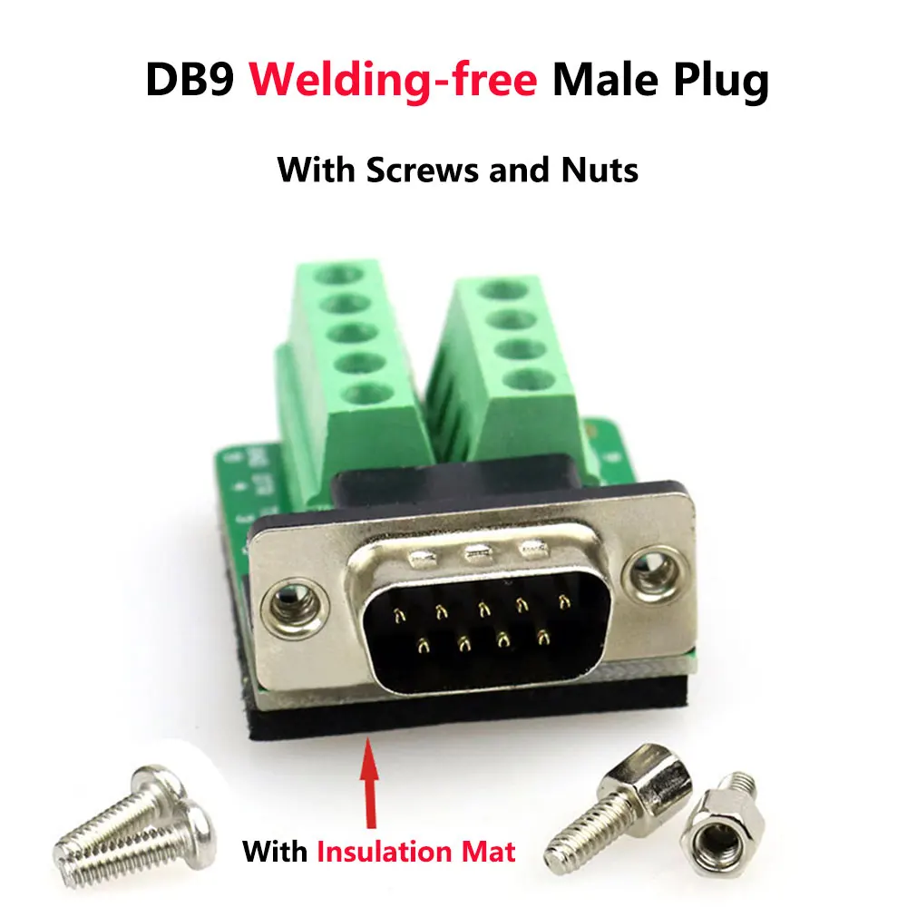 DB9 без сварки штекер RS232 9-контактный разъем последовательного порта RS485 RS422