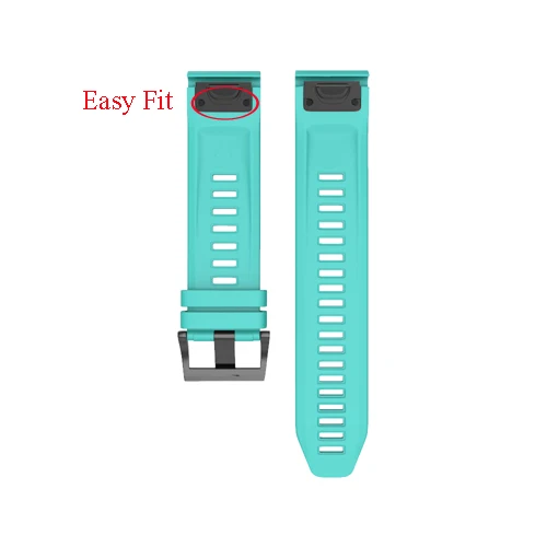 Teal 26 мм 22 мм силиконовый ремешок для часов Garmin Fenix 5X5 Plus 3 3HR D2 S60 MK1 Смарт-часы Quick Release Easyfit ремешок на запястье - Цвет ремешка: Teal