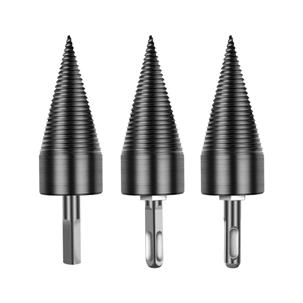 

42mm Hex Shank Firewood Splitter Machine Drill Wood Cone Reamer Punch Driver Step Drill Bit Split Drilling Tools Woodworking