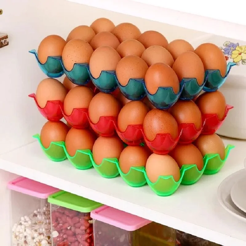 3pcs egg storage box plastic egg tray 15 grids fresh preservation egg organizer portable food storage container kitchen gadget free global shipping