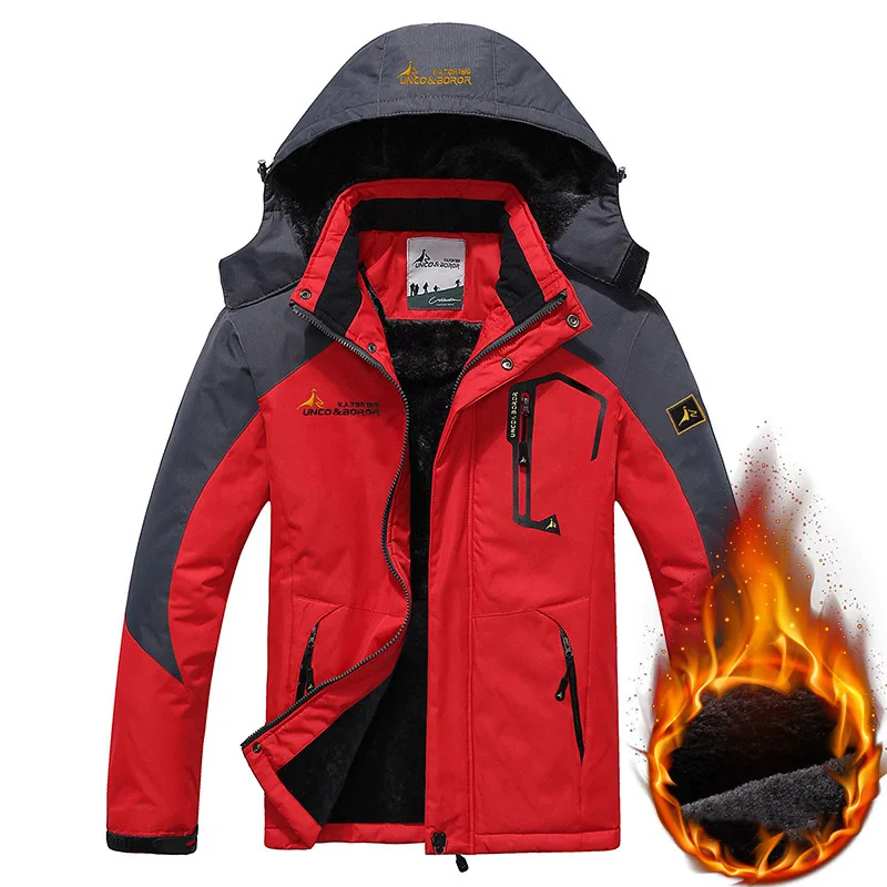 Men Red Jacket TWTOPSE Для мужчин катание на сноуборде и лыжах куртка зима Водонепроницаемый Спорт на открытом воздухе теплое, для катания на велосипеде, для рыбалки, с защитой от ветра Пеший Туризм Кемпинг флисовой куртки пальто для активных видов спорта вне помещений - Цвет: Men Red Jacket