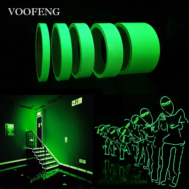 Светящаяся самоклеящаяся лента VOOFENG флуоресцентная для украшения дома 3