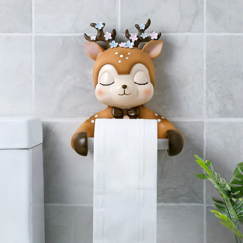 

Funny Cute Tissue Boxes Wall Rolling Tray Toilet Paper Holder Creative Towel Dispenser Porte Papier Bathroom Shelves DE50CZH