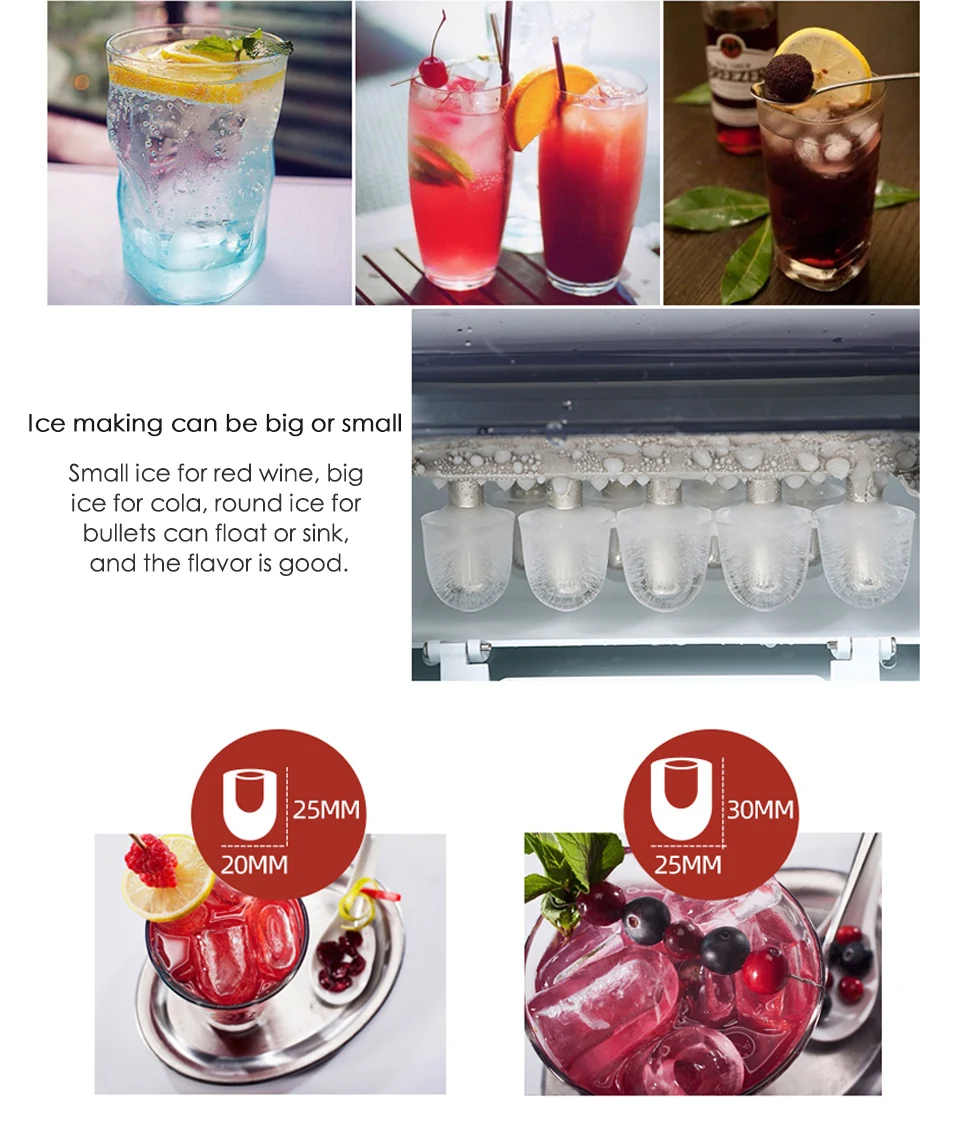 XEOLEO Mini Ice machine Electric Bullet cylindrical Ice Maker 12kg/24h Automatic Household Ice Making Machine For Milk Tea Shop