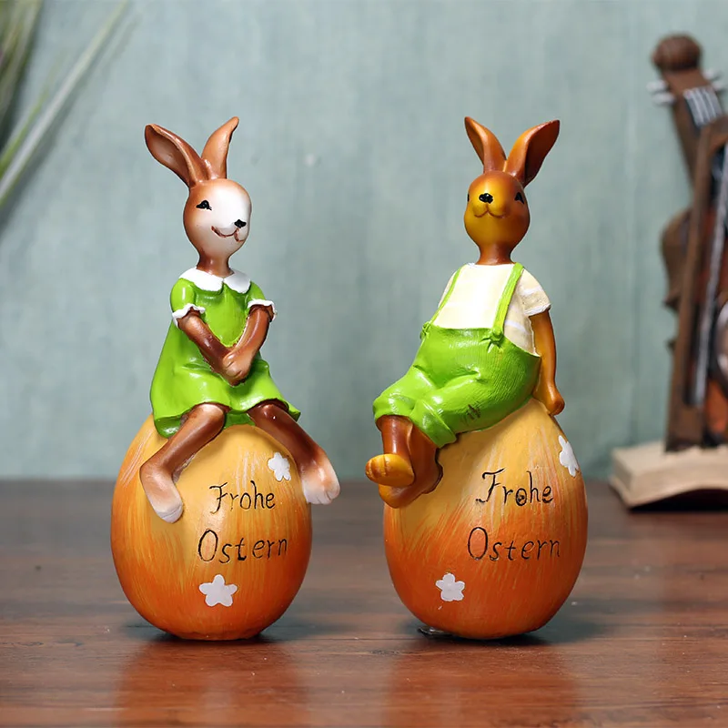 

couples rabbit desktop furnishing articles room living room TV cabinet decoration household decorative household items