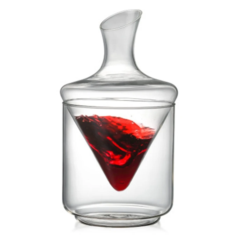 

Wine Decanter Set Wine Decanter with Ice Bucket Lead-Free Crystal Glass Blown Hand Perfect for Home Bar and Parties