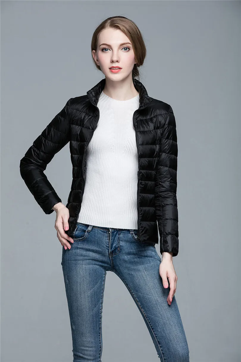 Женское зимнее пальто новинка 2019 ультра светильник пуховик на белом утином пуху