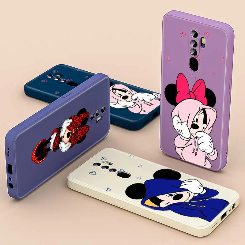 

Cute Mickey Mouse Minnie For OPPO A11K A74 A73 A11 A55 A54 A52 A93 A92 A91 A94 A9 A16 A7 A1K 2020 Liquid Silicone Phone Case