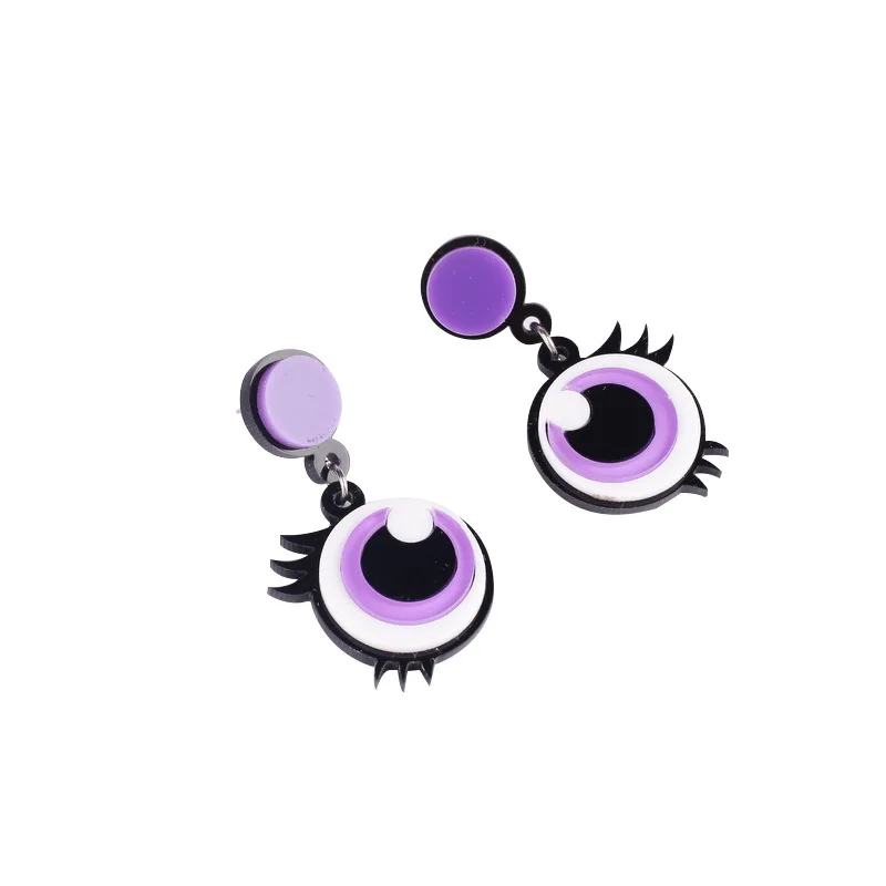Креативные забавные акриловые серьги-капли с большими глазами ресницы крупные