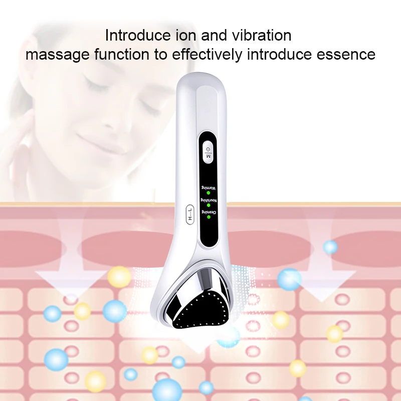 

Induction Vibration Heating Beauty Instrument Lifting Tighten Massager+Ultrasonic Skin Scrubber Blackhead Remover+Nano Sprayer