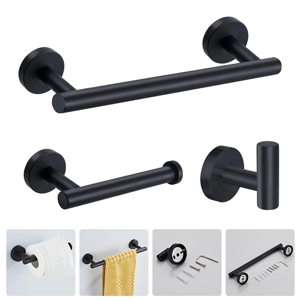

1 Set Simple Bathroom Hanging Rod Rack Towel Rack Tissue Rack Clothes Hook Set