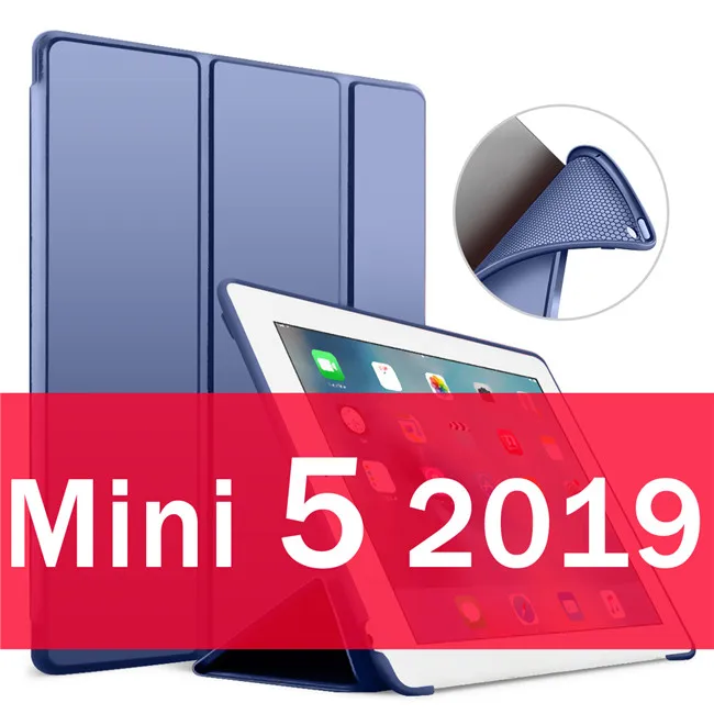 Dark blue Min 5 Чехол для iPad Mini 4 3 2 1 чехол из искусственной кожи Силиконовый мягкий чехол для iPad Mini 2 5 чехол Funda - Цвет: Dark blue Min 5