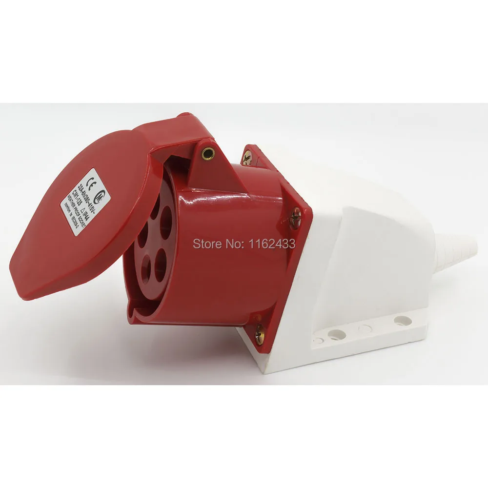 32A 3P N E 5-контактный 220-380 В/240-415 В IP44 125L трехфазный брызгозащищенный Промышленный разъем с кабельной втулкой