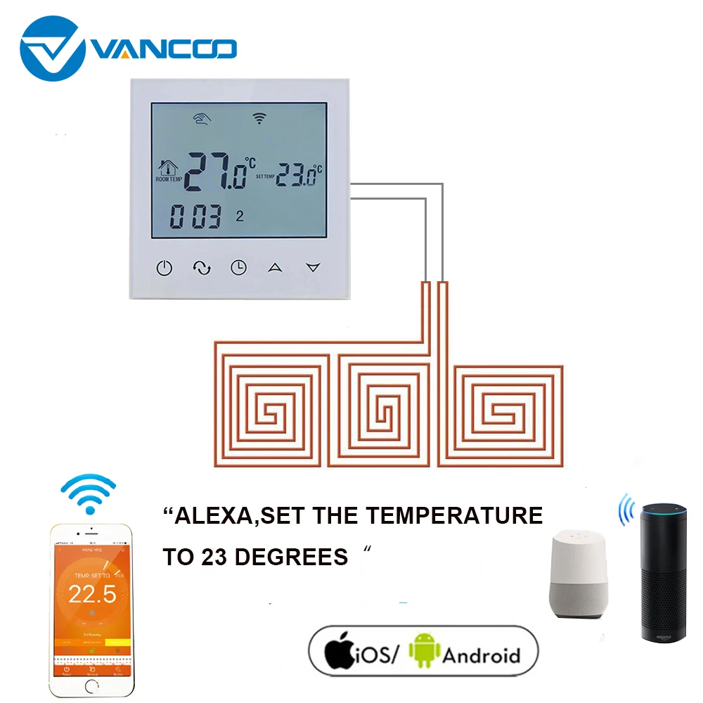 Vancoo 2 шт. умный Wifi термостат для электрического подогрева пола контроль