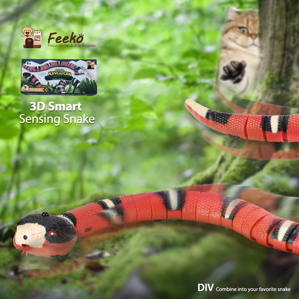 

Smart Sensing Snake Cat Toys Eletronic Interactive Toys For Cats USB Charging Cat Accessories For Pet Dogs Game Play Toy