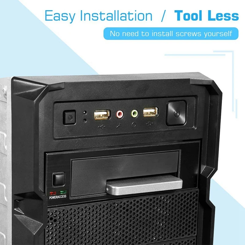 hdd storage box internal single bay tray less mobile rack enclosure led indicator hot swap for 2 5 3 5 inch sata free global shipping