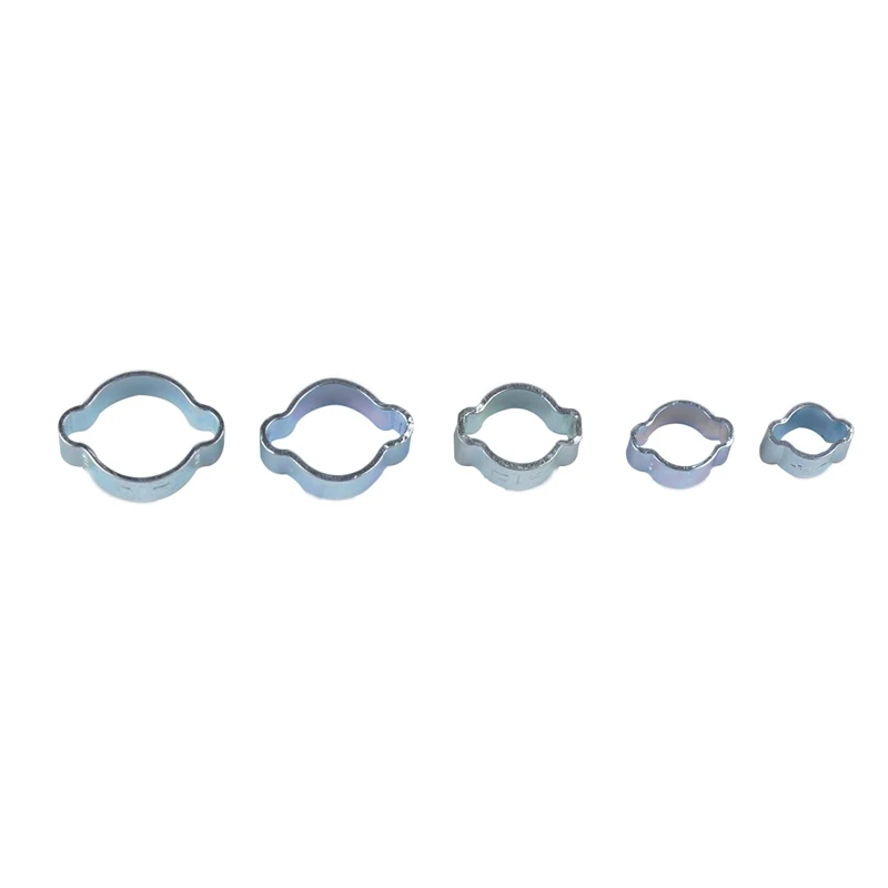 

Pack Of 128 Pieces 11 Specifications Carbon Steel Galvanized DoUble Ear Clamp FUel Pipe Ear Type Hose Clamp