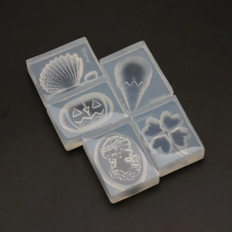 

5Pcs Handmade Pumpkin Clover Shell Ice Cream Beauty Silicone Mold Kit UV Resin Epoxy Resin Mold Jewelry Making Tools