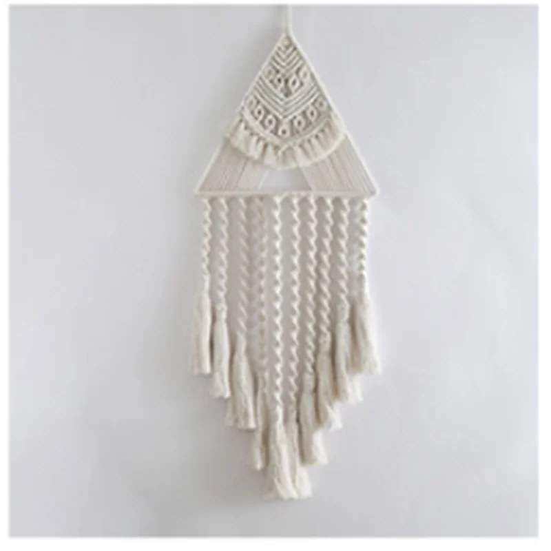 

2 шт./компл. гобелен, ручная работа, домашний декор, декор для комнаты, Настенный декор в стиле бохо, настенная подвесная сетка, треугольник, и...