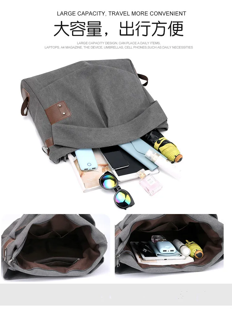 

Canvas Bag Women's Bag New Fashion Pleated Women's Bag Large Capacity Portable Women's Bag Leisure One Shoulder Messenger Bag