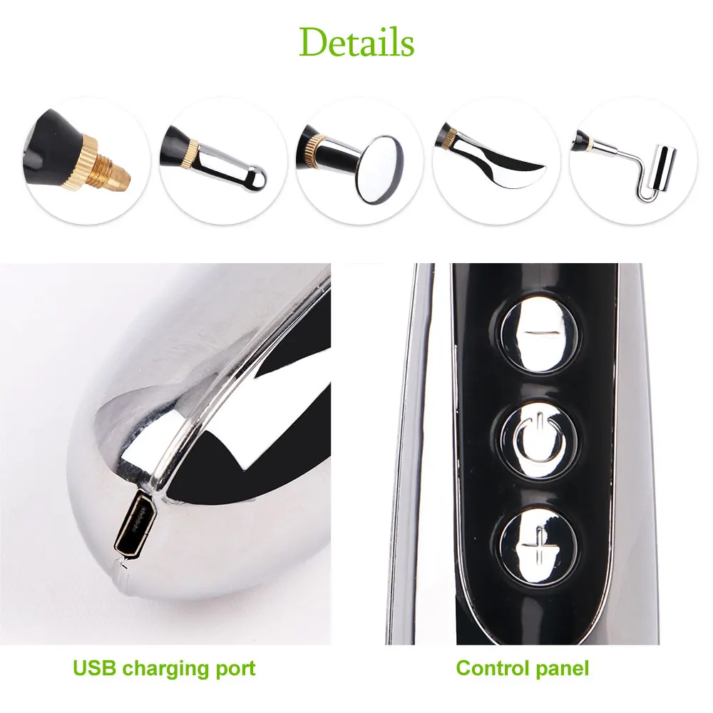Электронная акупунктурная Массажная ручка 5 в 1 USB зарядка меридиан