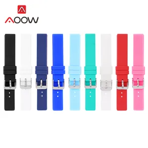 Мягкий силиконовый ремешок для часов 12 мм 14 мм 16 мм 18 мм 20 мм 22 мм 24 мм универсальный резиновый цветной сменный Браслет аксессуары