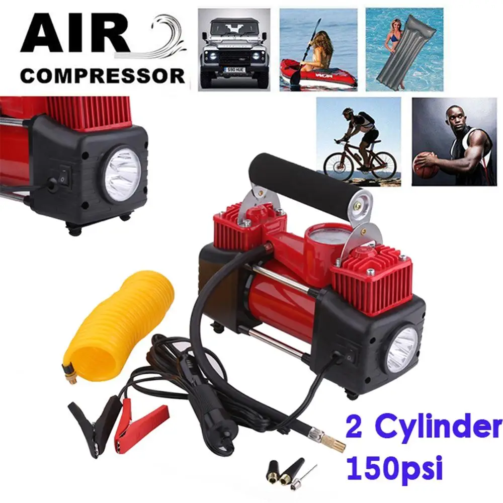 2 цилиндра компрессора воздуха 12V 150PSI насос подкачки шин для автомобилей Ван