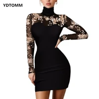 sexy floral print contrast mesh bodycon dress geometric night out vestidos mini casual daily women floral dress 2022 new