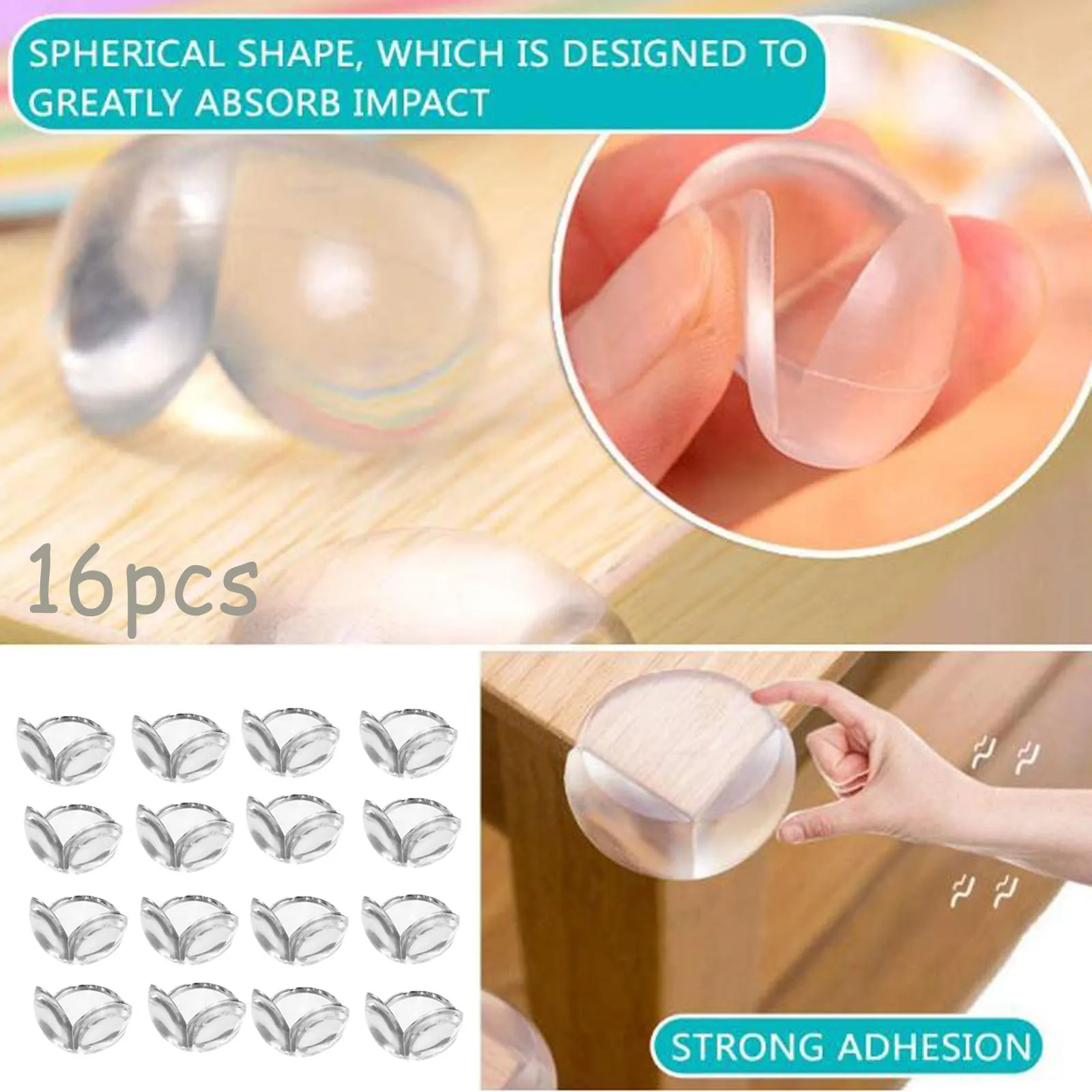 

16PC Baby Caring Corner Guards Protectors Round Anti-Collision Angle Child Sharp Edge Cushion Safety Desk Bumper Kitchen #38