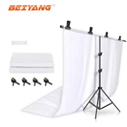 BEIYANG T-Shape Photo Background Stand Kit с белым муслиновым фоном для фотостудии