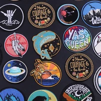 cartoon anime animals embroidered patches for clothing thermoadhesive letters patch feather sticker for fabric clothes appliques