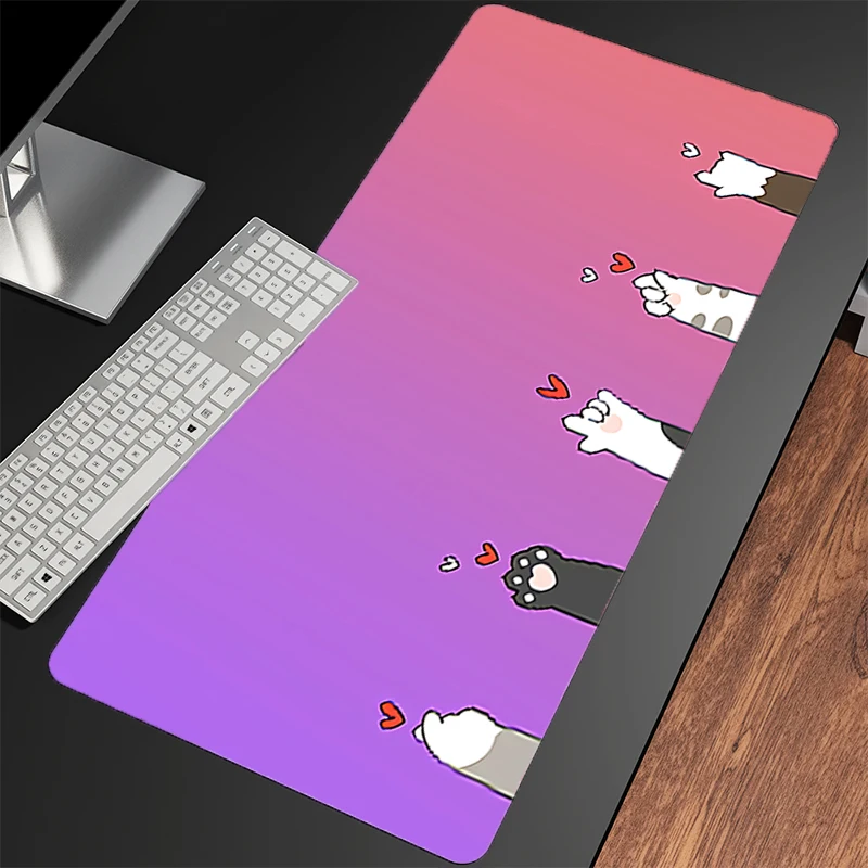 

Pink Cute Cat Paw Mouse Pad Large Kawaii Gaming Accessories Speed Keyboard Rubber Lock Edge Fashion Desk Mat Laptop mousepad