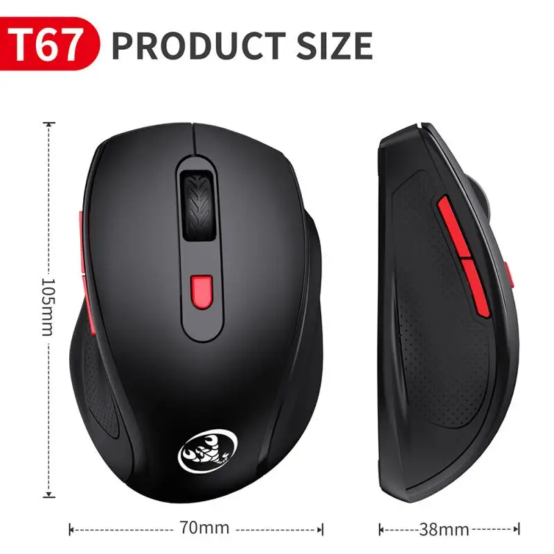

Portable 2.4Ghz Wireless Mouse Adjustable 1600DPI Ergonomic Gaming Mouse Wireless Home Office Game Mice For PC Computer Laptop