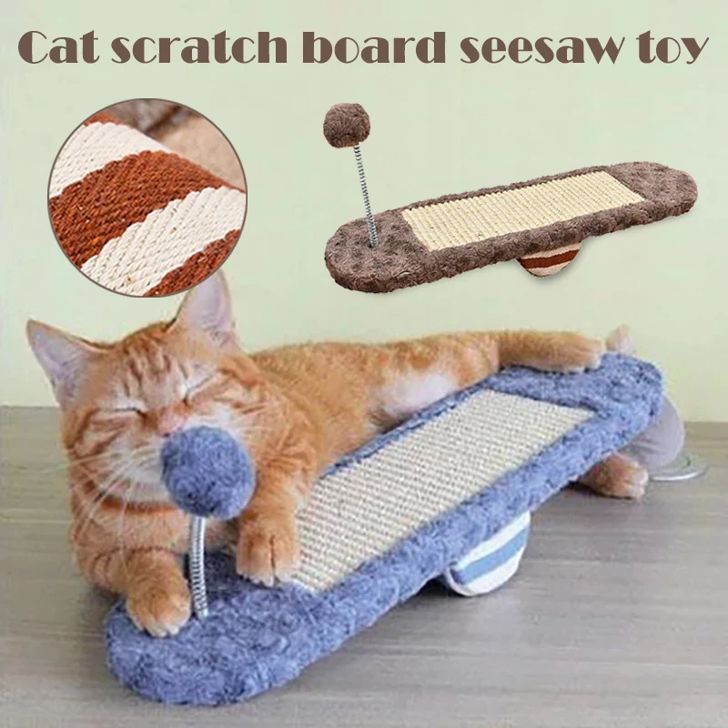

Kitten Scratching Board Seesaw Pet Claw Board Sisal Wear Resistant Pet Toy OCT998