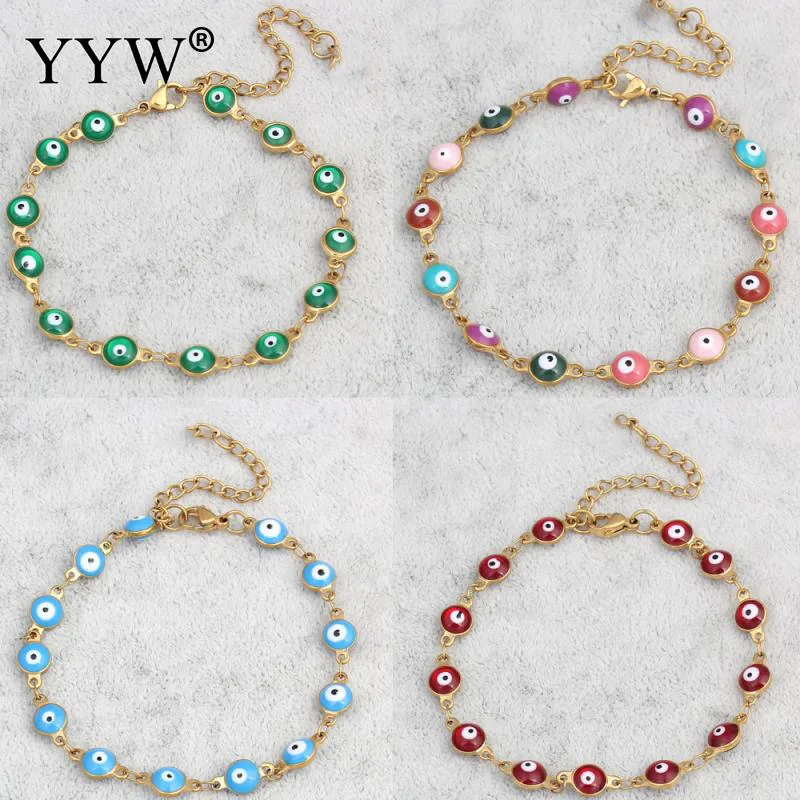 YYW Ethic Punk ювелирный браслет со сглаза браслеты золотистого цвета с цветной эмалью