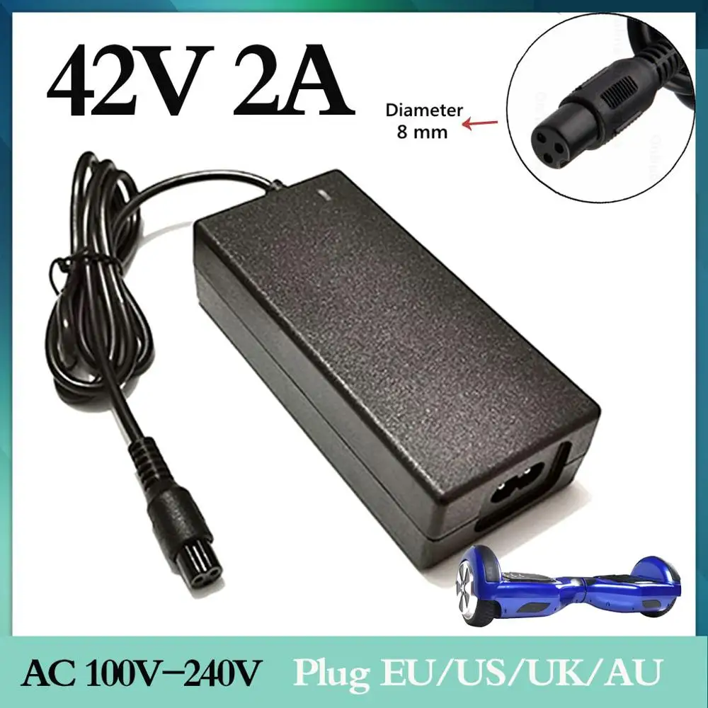 42V 2A Универсальное зарядное устройство для ХОВЕРБОРДА smart balance 36V Электрический