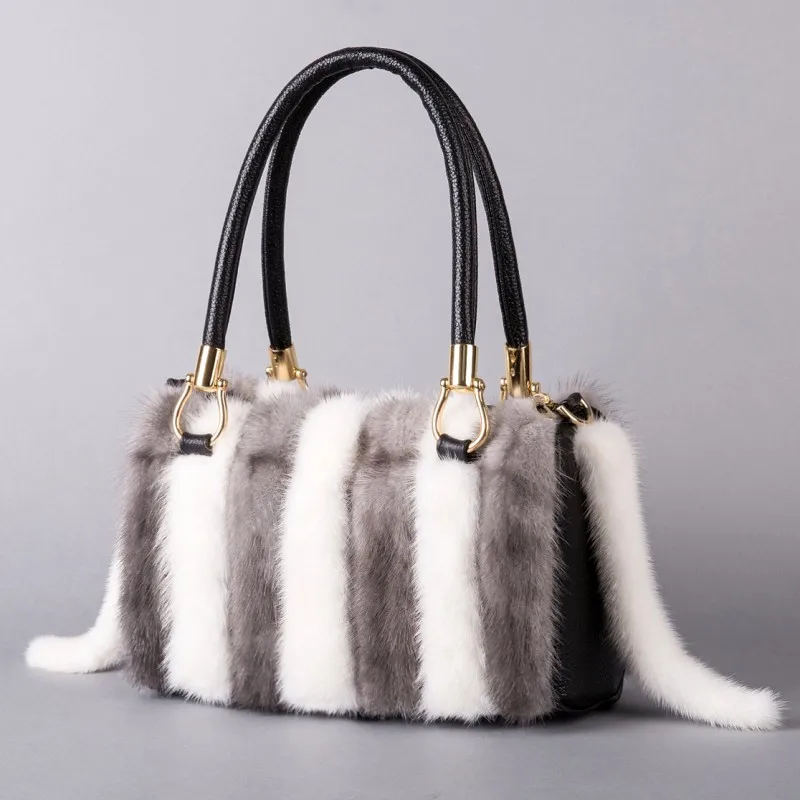 2021 Winter Fur Bag Female Fur Bag Korean Version Of Fur All-In-One Mink Leather Bag Leather Portable Messenger Bag