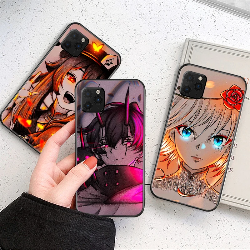 

Popular Japanese Anime Phone Case For iPhone 12 11 Pro Max 13 Mini X XS Max XR 7 8 SE 2020 6 6S Fashion Hot Cartoon Black Cover