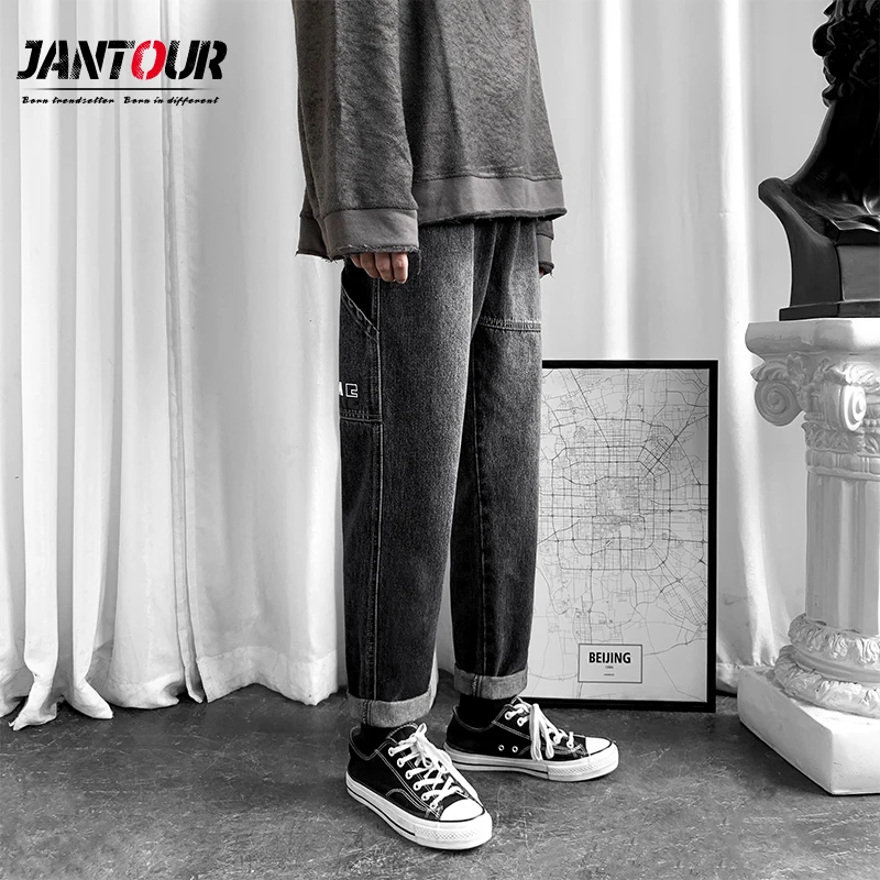

Baggy Jeans Men Spring Black Korean Colors Jeans 2022 Men's Streetwear Denim Straight Trousers Male Harajuku Pants Clothes
